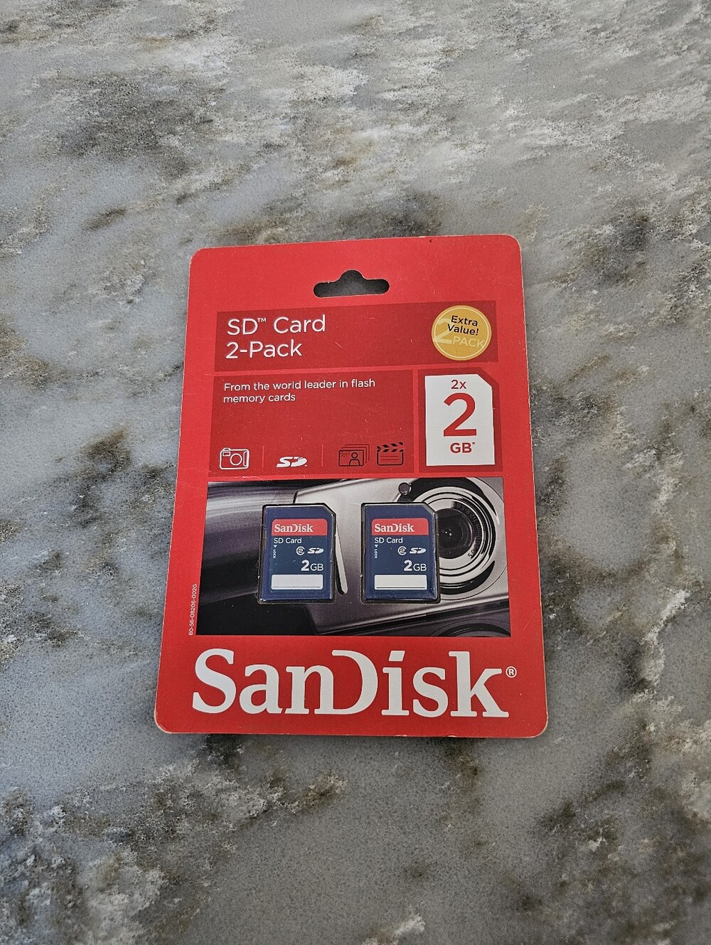 New Sealed SanDisk 2GB SD Card 2-Pack Vintage Camera FAT16 Old School Retro